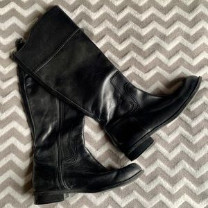 Nine West Tall Black Leather Boots